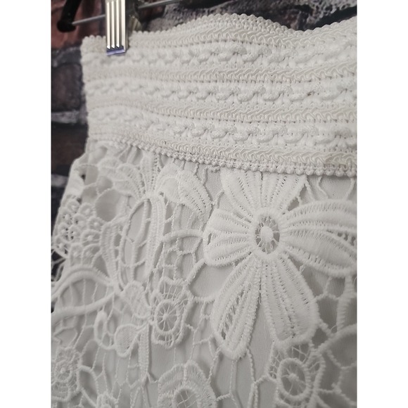 Decree‎ Crochet Skirt White Small Beach Swim Cover Up Bride Bachelorette Bridal - Picture 4 of 10